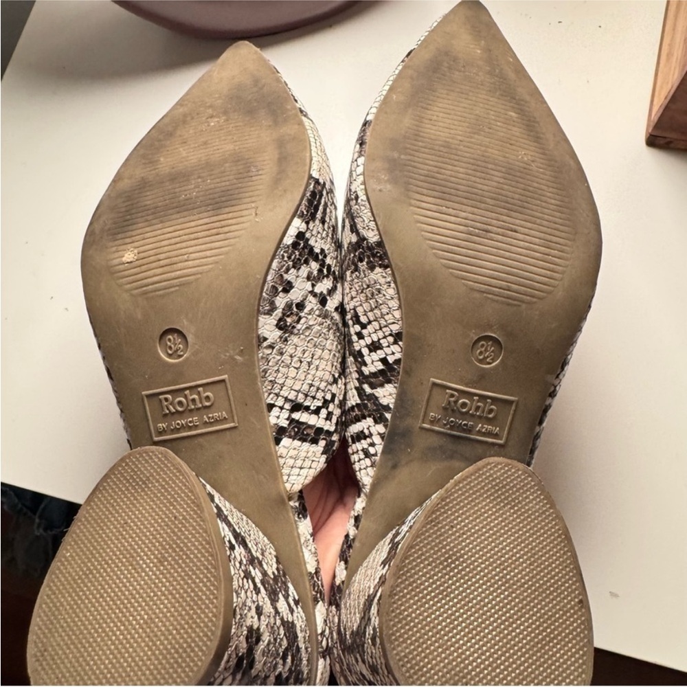Roho by Joyce Adria snakeskin pointed toe heeled mule - Picture 6 of 7
